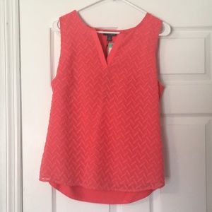 Coral textured sleeveless top